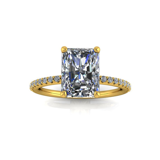 1.52ct Radiant Cut Lab Grown Bassano Design Yellow Gold