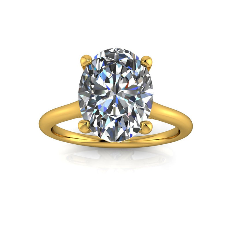 6.00ct Oval Cut Lab Grown Bella Design Yellow Gold