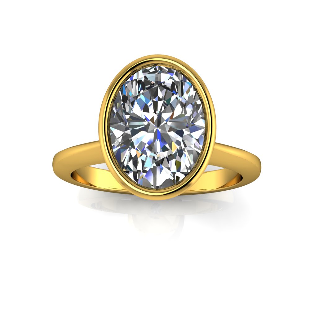 2.04ct Oval Cut Lab Grown ESTELLE Design Yellow Gold
