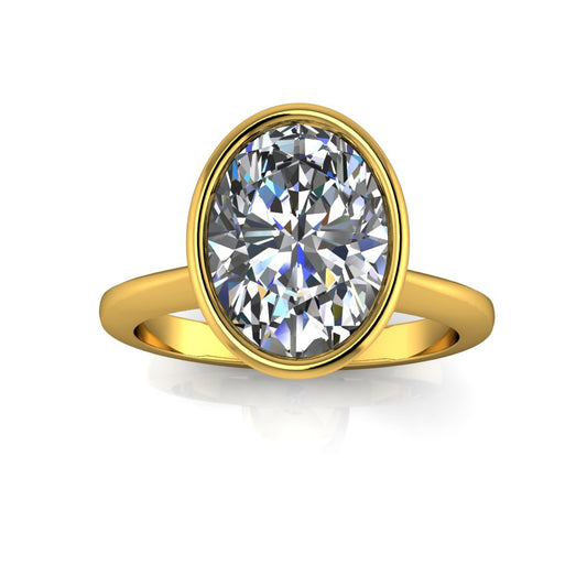 2.21ct Oval Cut Lab Grown Custom ESTELLE Design Yellow Gold