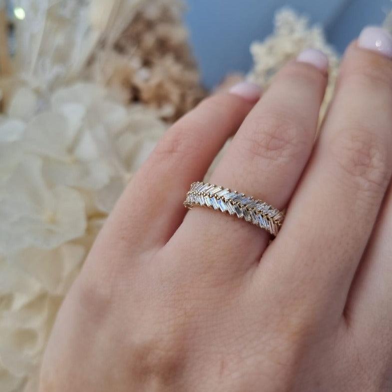 Chevron Wedding Ring - Michael Arthur Diamonds
