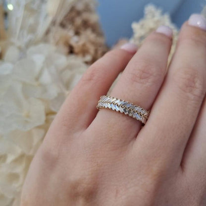 Chevron Wedding Ring - Michael Arthur Diamonds
