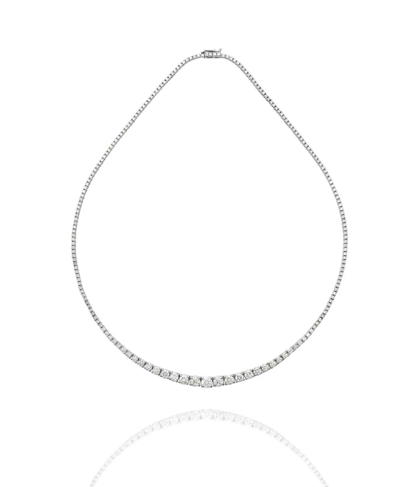 15.00ct Lab Grown Diamond Graduated Tennis Necklace