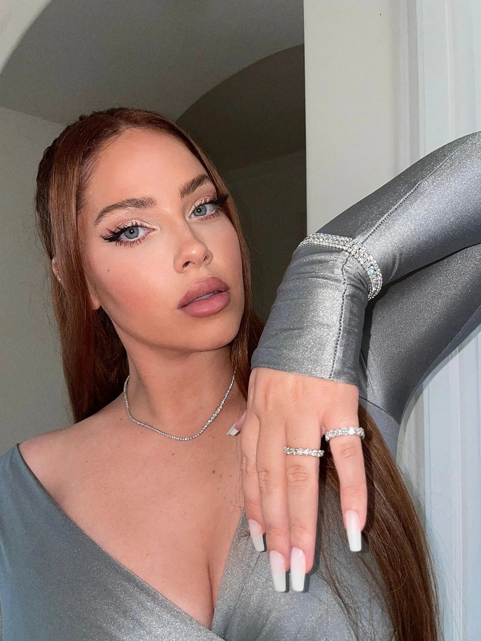 DiamondTennisNecklacemodel_