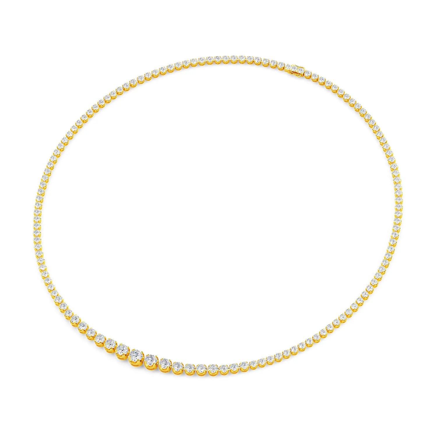 Graduated Diamond Tennis Necklace gold