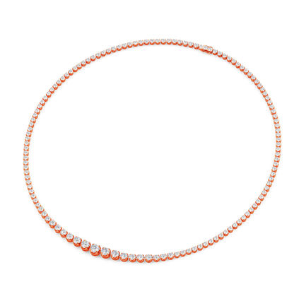 Graduated Diamond Tennis Necklace rose gold