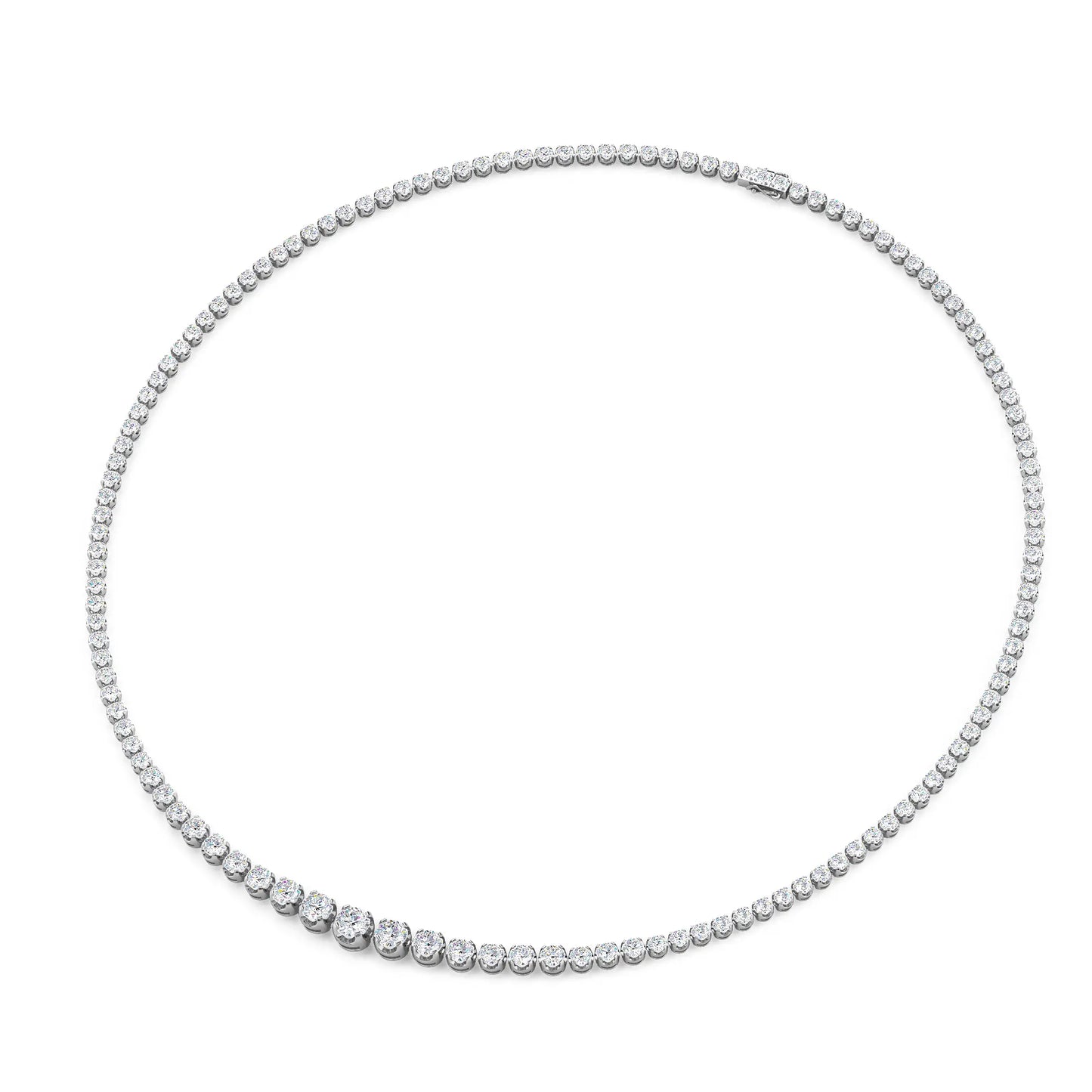 Graduated Diamond Tennis Necklace white