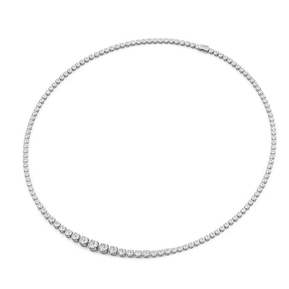 Graduated Diamond Tennis Necklace white