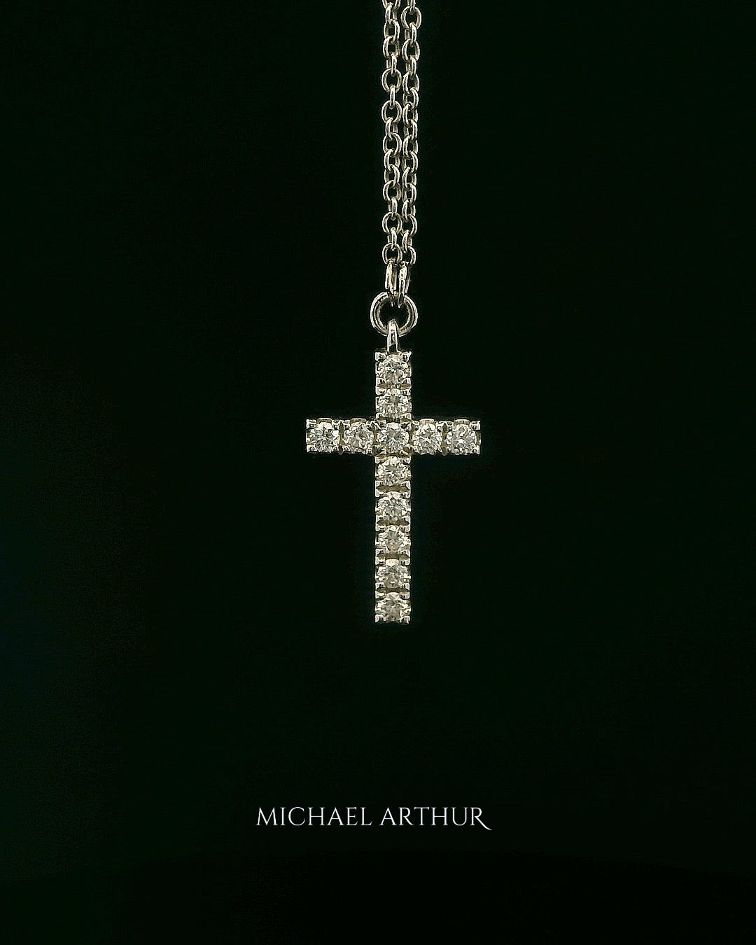 White Gold Diamond Cross Pendant