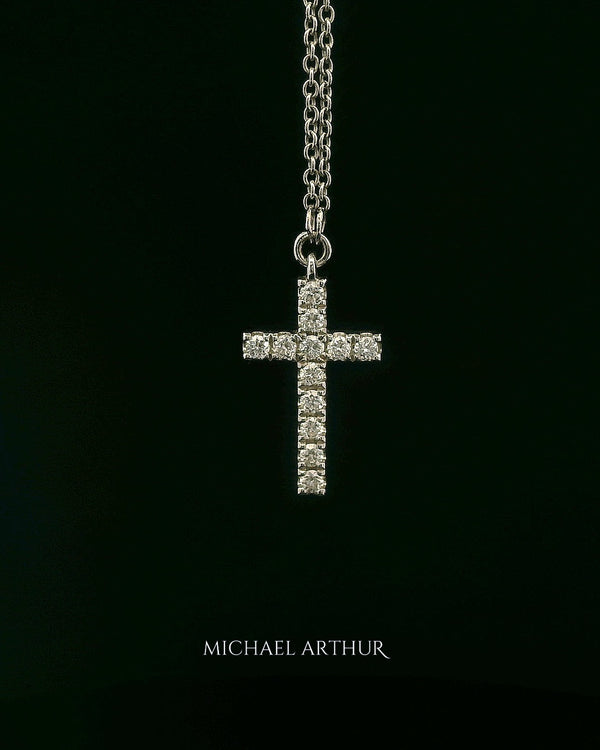 White Gold Diamond Cross Pendant