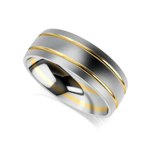 Dominic Wedding Ring white yellow
