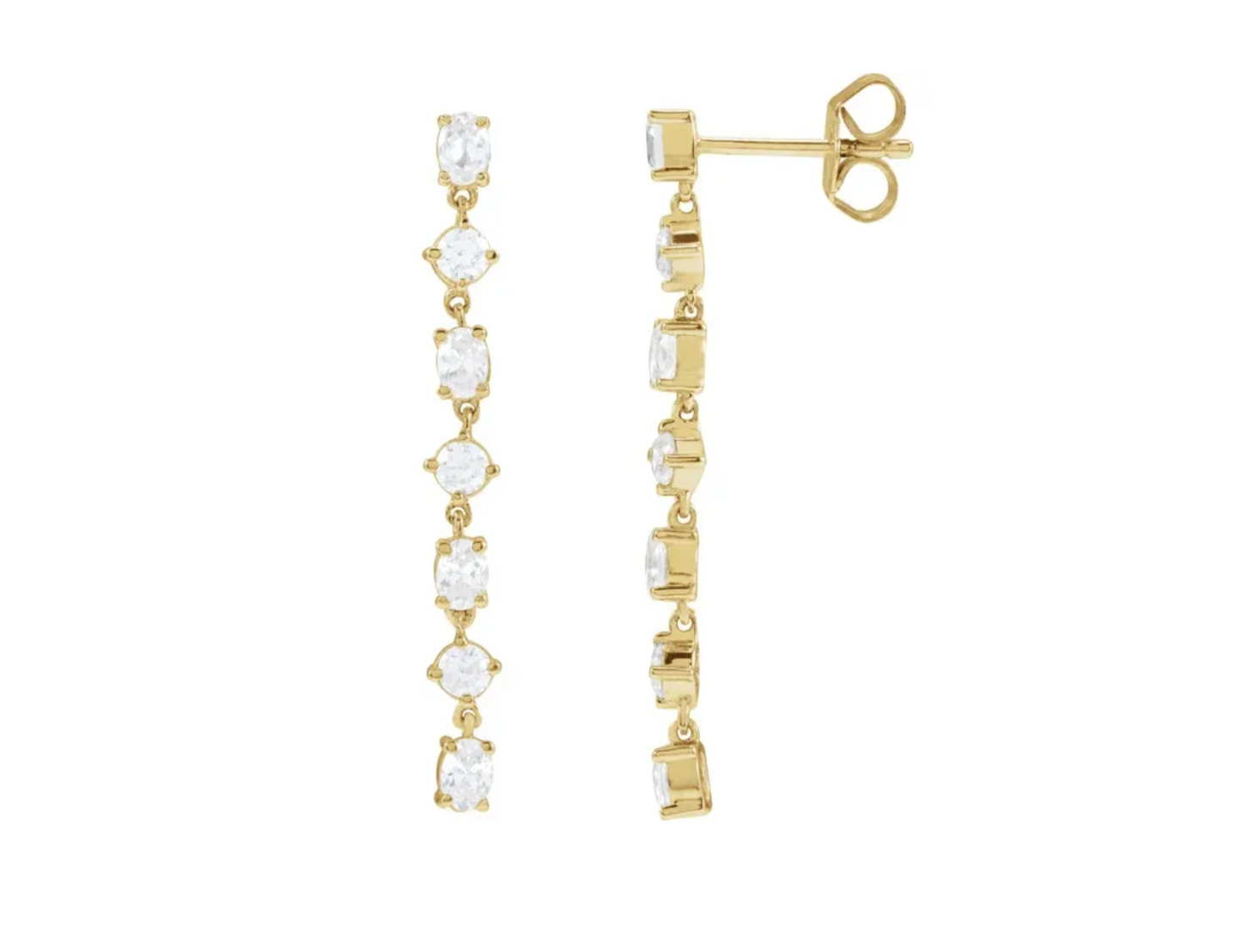 Lab Grown Diamond Seven-Stone Drop Earrings