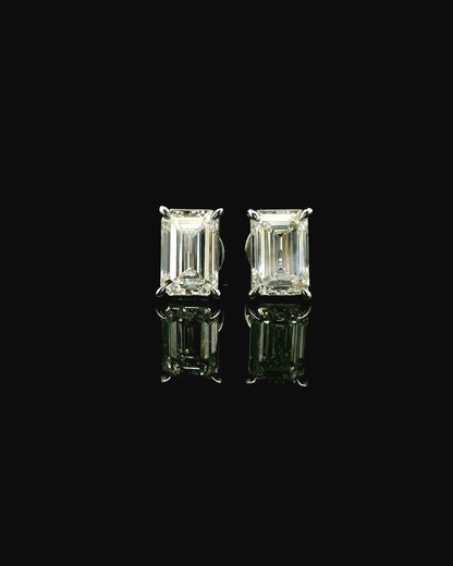 Emerald Cut Lab Grown Diamond Earrings