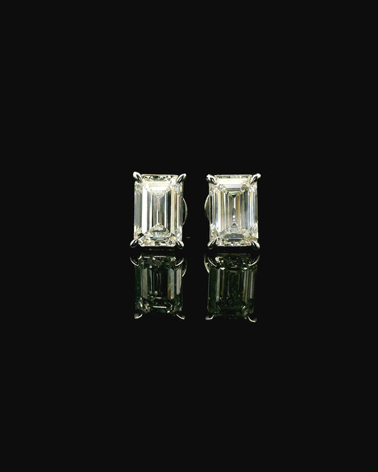 Emerald Cut Lab Grown Diamond Earrings