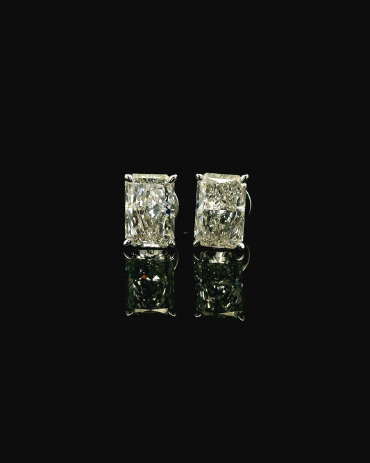 Radiant Cut Lab Grown Diamond Earrings