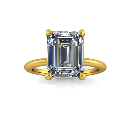 3.52ct Emerald Cut Lab Grown Natalia Design Yellow Gold