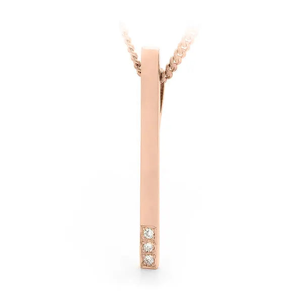 Gold Bar Diamond Pendant rose gold