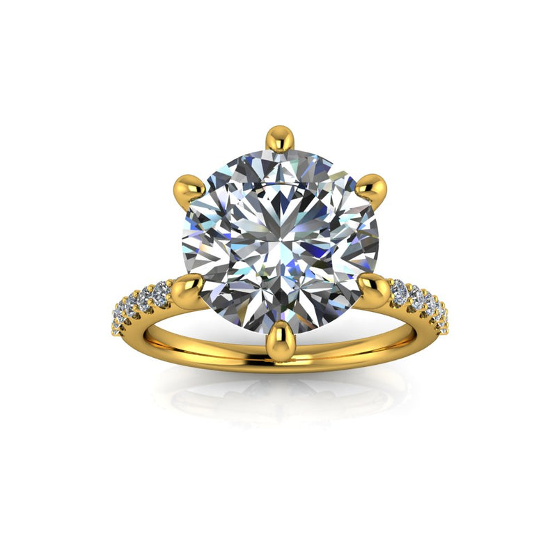 2.01ct Round Cut Natural Grown Veneto Design Yellow Gold