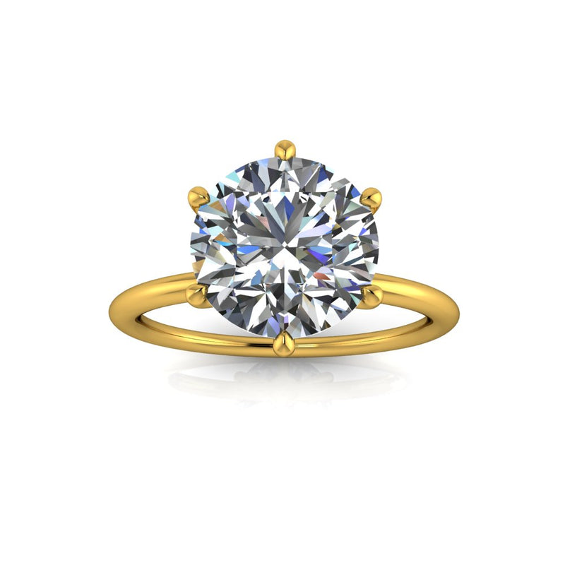 2.51ct Round Cut Lab Grown Henri Design Yellow Gold