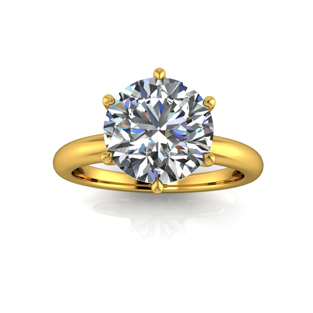 2.57ct Round Cut Lab Grown Henri Design Yellow Gold