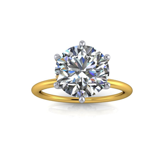 1.00ct Round Cut Natural Grown Henri Design Two-tone