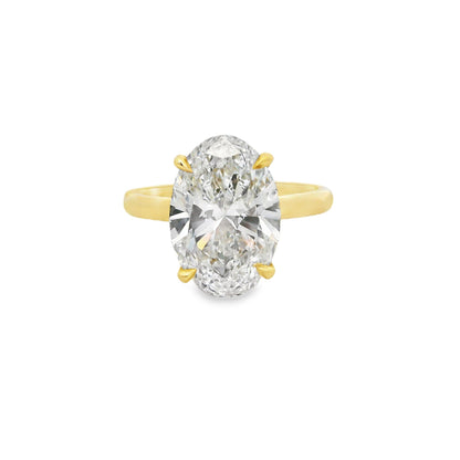 3.55ct Oval Cut Lab Grown Audrey Design Yellow Gold