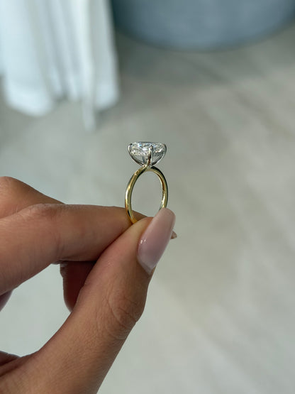 2.50ct Cushion Cut Lab Grown Audrey Design Two-Tone