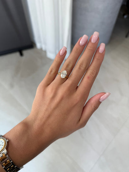 2.70ct Oval Cut Lab Grown Ava Design Yellow Gold