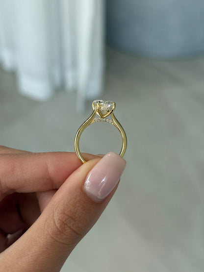 2.70ct Oval Cut Lab Grown Ava Design Yellow Gold