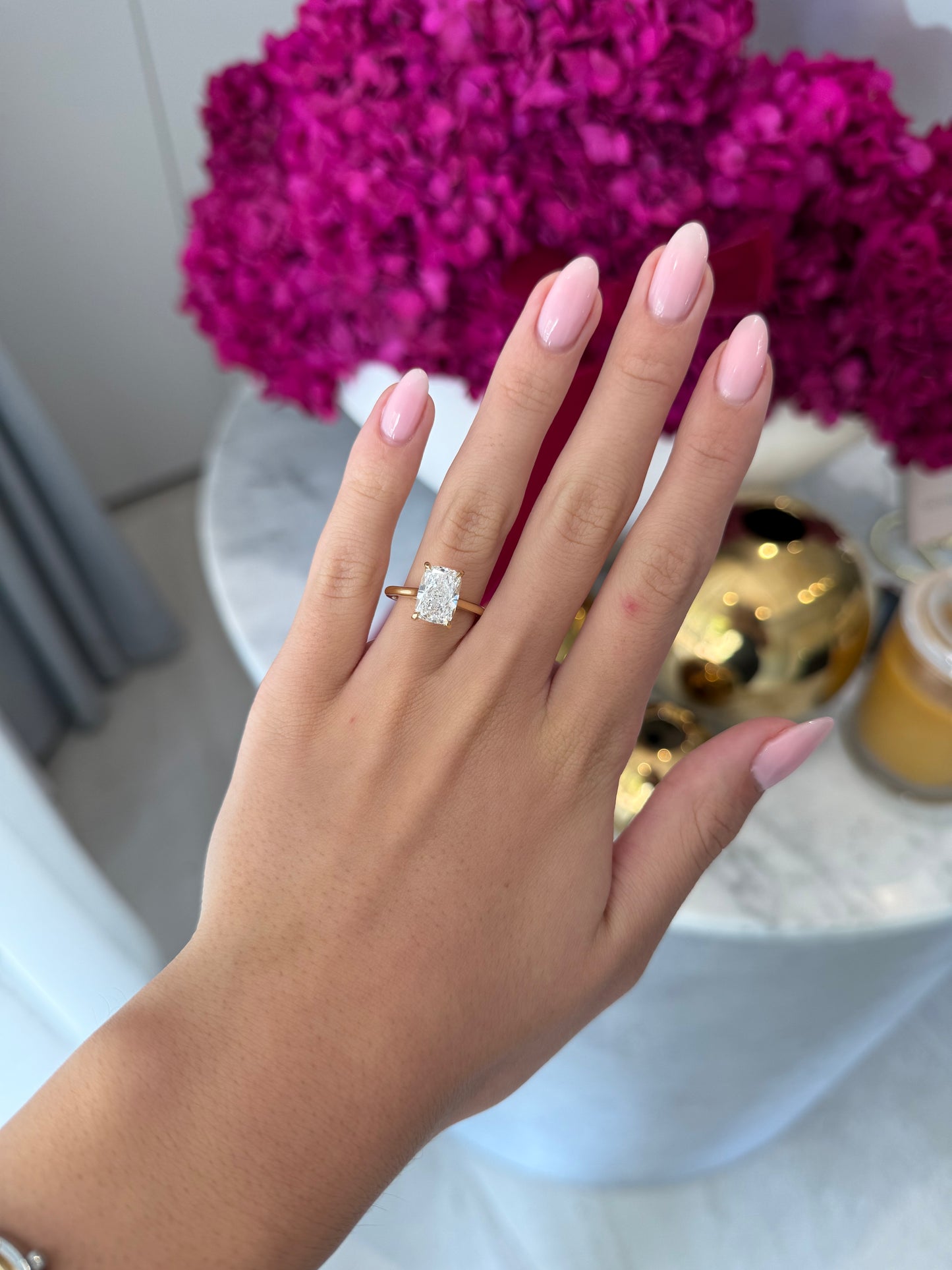 3.10ct Cushion Cut Lab Grown Custom Bella Design 18ct Yellow Gold