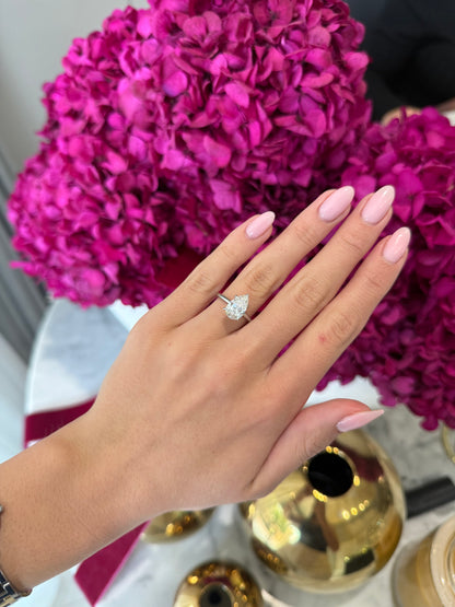 2.01 Pear Cut Lab Grown Henri Design Platinum