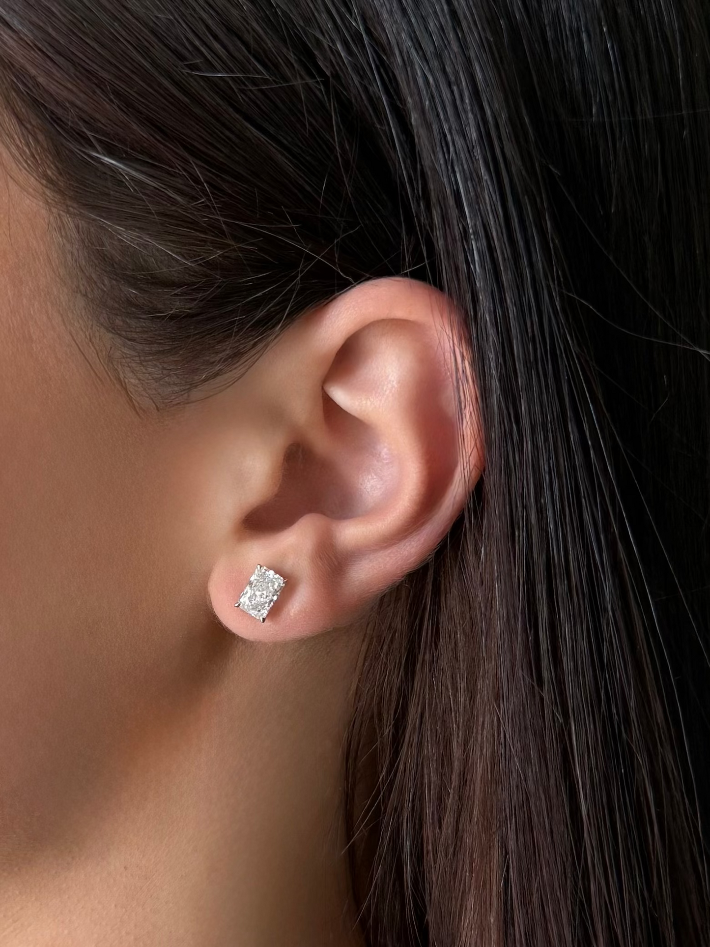 Radiant Cut Lab Grown Diamond Earrings