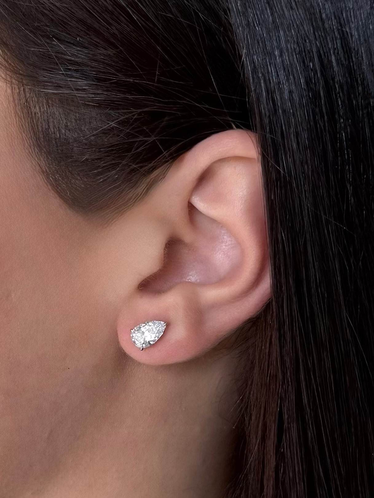 Pear Cut Lab Grown Diamond Earrings