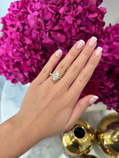 3.03ct Marquise Cut Lab Grown Electra Design Yellow Gold