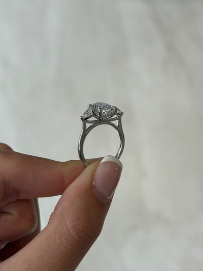 3.05ct Oval Cut Lab Grown Custom Rosetta Design Platinum
