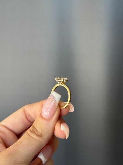 2.01ct Oval Cut Lab Grown East West Audrey Design Yellow Gold