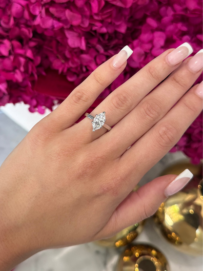 2.12ct Marquise Cut Lab Grown Tulip Design Platinum