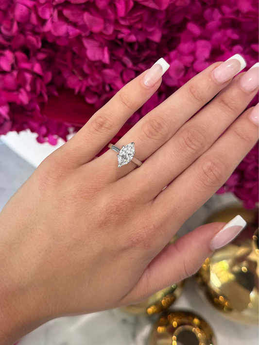 2.12ct Marquise Cut Lab Grown Luna Design Platinum