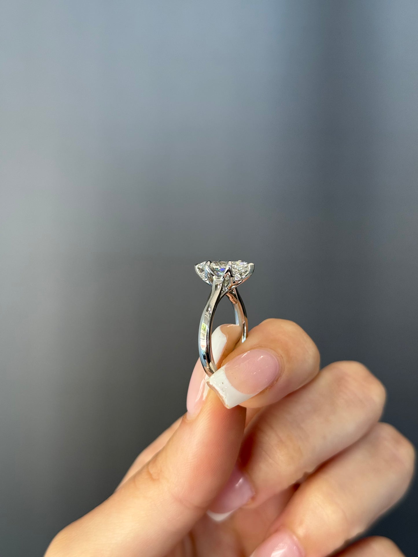 2.12ct Marquise Cut Lab Grown Tulip Design Platinum