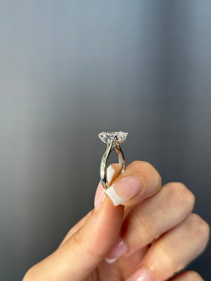 2.12ct Marquise Cut Lab Grown Tulip Design Platinum