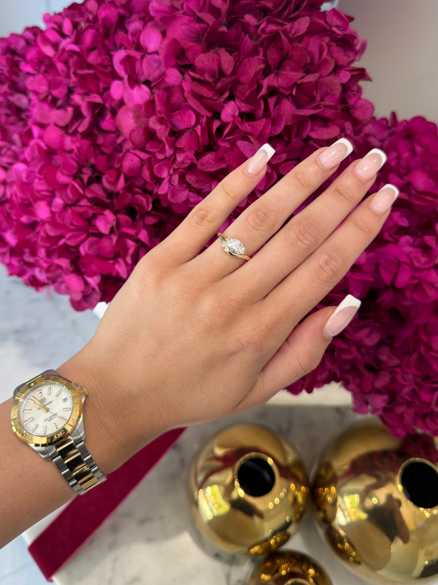 1.23ct Pear Cut Lab Grown Penelope Design Yellow Gold