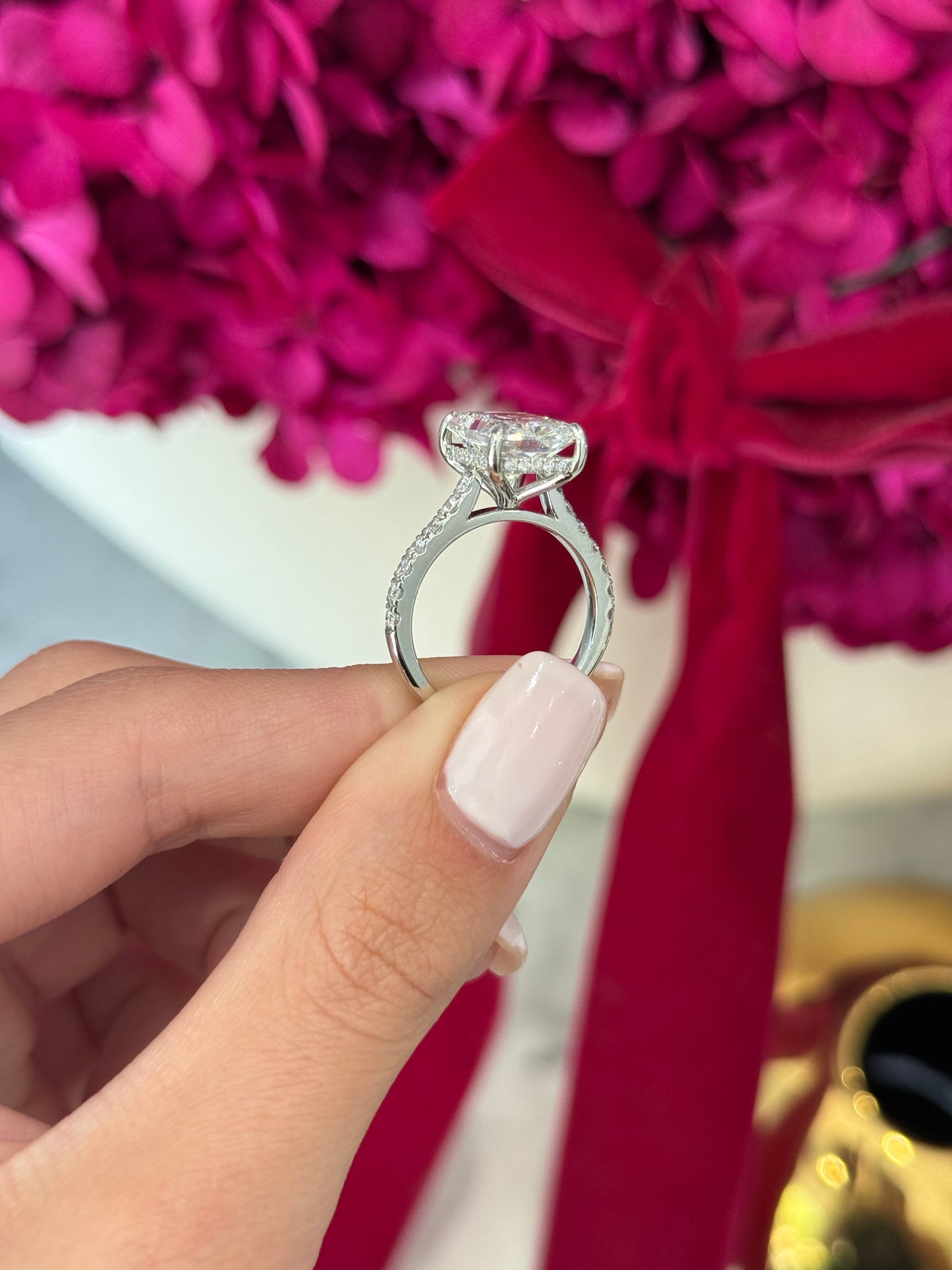 5.10ct Radiant Cut Lab Grown Bella Design Platinum