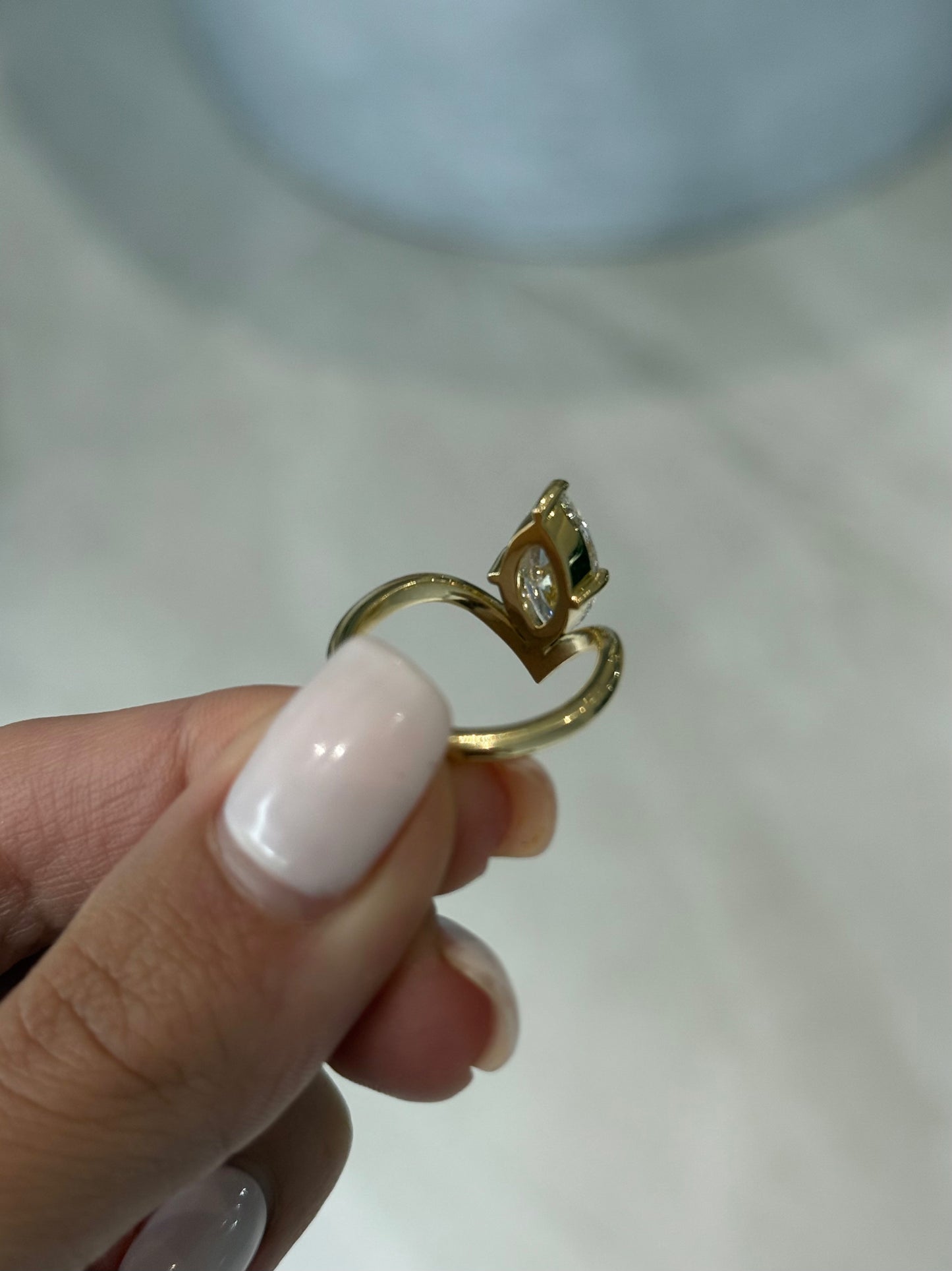 2.01ct Marquise Cut Lab Grown Hilary Design Yellow Gold