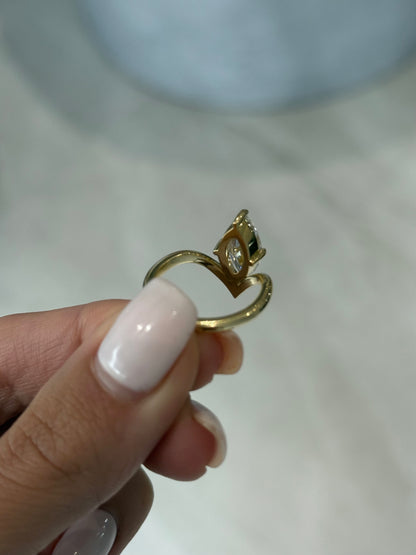 2.01ct Marquise Cut Lab Grown Hilary Design Yellow Gold