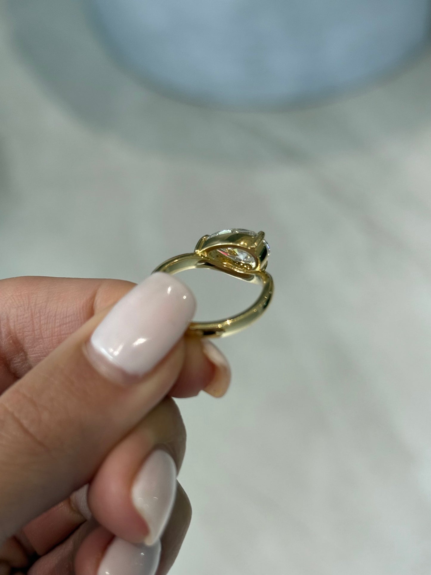 1.23ct Pear Cut Lab Grown Penelope Design Yellow Gold