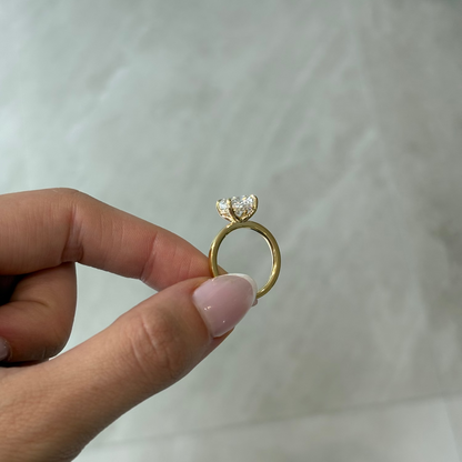 2.58ct Elongated Cushion Cut Lab Grown East West Audrey Design Yellow Gold