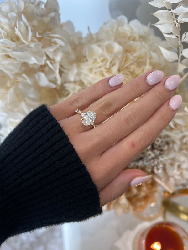 2.55ct Oval Cut Lab Grown Ivy Design Yellow Gold