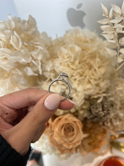 1.21ct Cushion Cut Natural Grown Custom Design White Gold