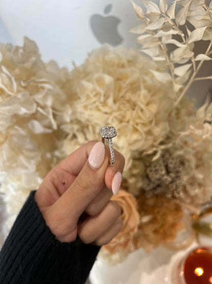 1.21ct Cushion Cut Natural Grown Custom Design White Gold