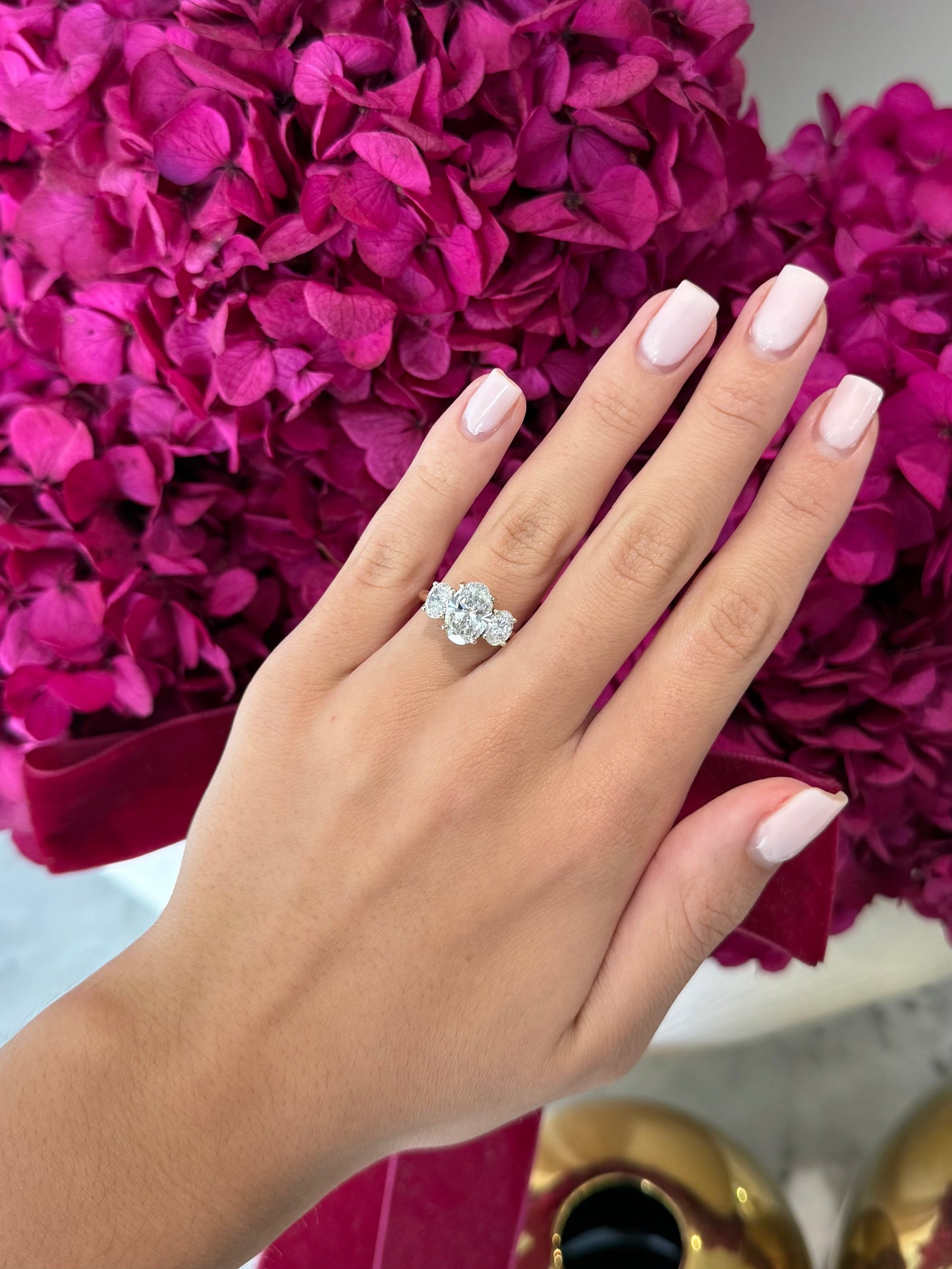 2.00ct  Oval Cut Lab Grown Custom Rosetta Design Two-Tone